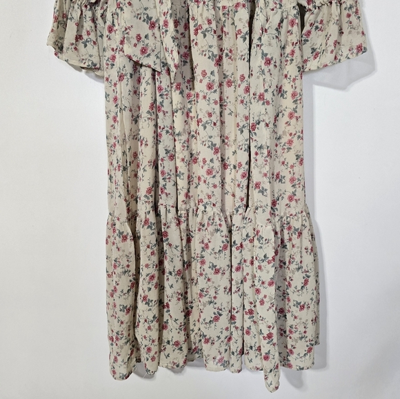 Floral Peasant Print Long Sleeve Dress - Picture 4 of 9